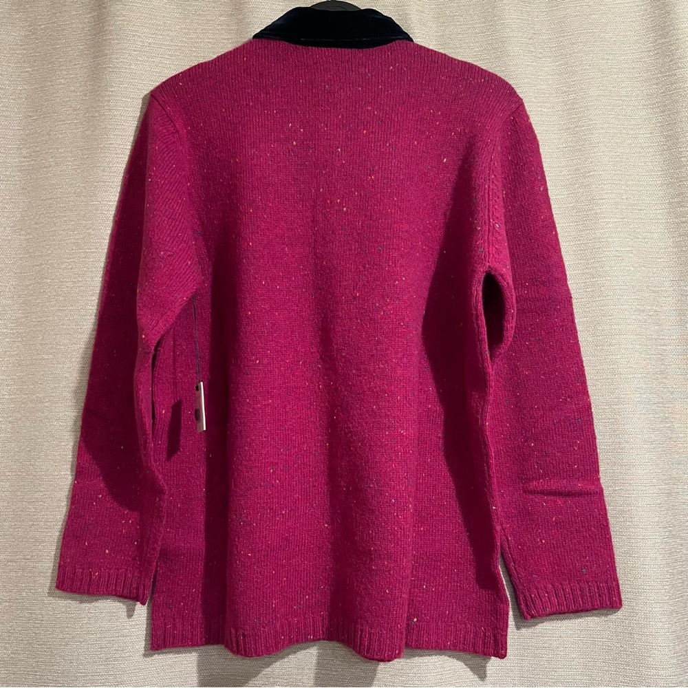 Tommy Hilfiger Velvet Wool Colorful Speckled Polo Sweater Classic Preppy - Picture 2 of 13